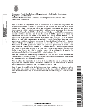 Ordenanza Fiscal Reguladora del Impuesto sobre Actividades