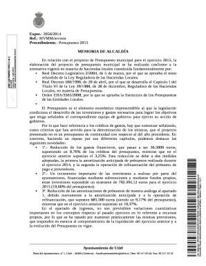 Utiel Municipal Budget 2015