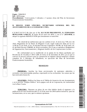 Utiel Public Works Job Announcement