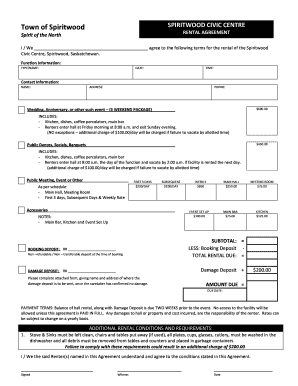 Lease agreement saskatchewan - spiritwood civic centre