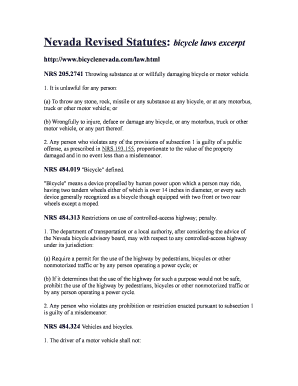Nevada Revised Statutes >> Nevada Revised Statutes Bicycle Laws Excerpt Fill Online Printable Nevada Revised Statutes >> Nevada Revised Statutes Bicycle Laws Excerpt Fill Online Printable