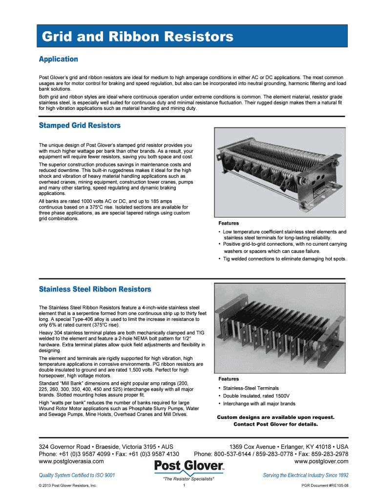 Fillable Online Grid and Ribbon Resistors Fax Email Print pdfFiller