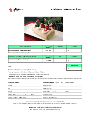 Christmas cake order form - bAzumab