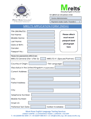 BMRELTSb APPLICATION FORM-INDIA