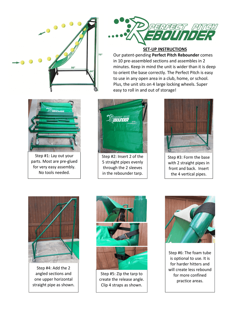 Fillable Online Perfect Pitch Rebounder Instructions Fax Email Print