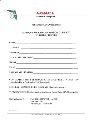 Chapter Application - Florida Chapter AOMCI
