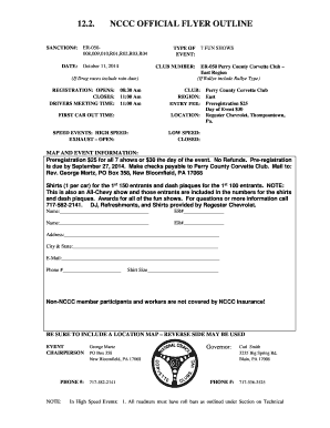 122 NCCC OFFICIAL FLYER OUTLINE - Perry County Corvette Club - perrycountycorvetteclub