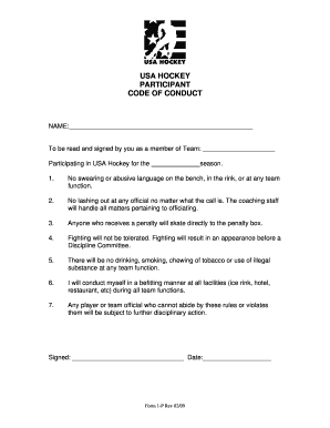 USA Hockey Participant Code of Conduct