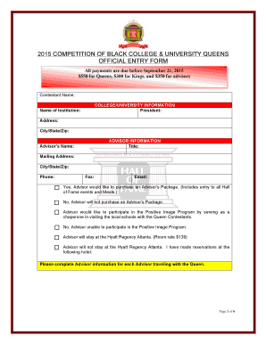 2015 COBCQ Entry Form - National Black College Alumni Hall