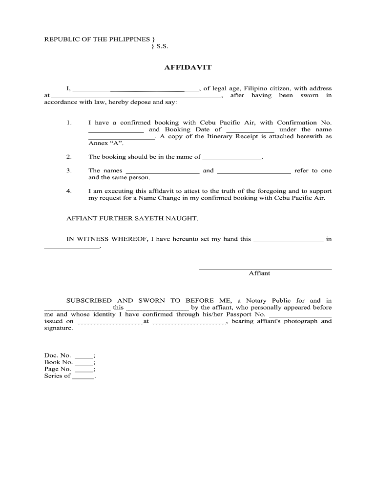 pro forma affidavit Preview on Page 1