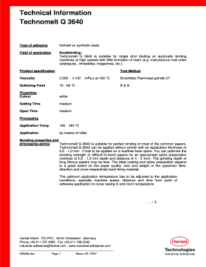 Technomelt q 3640 form