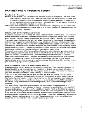 Persuasive speech sample - North Central High School Doc Miller MEd Instructor