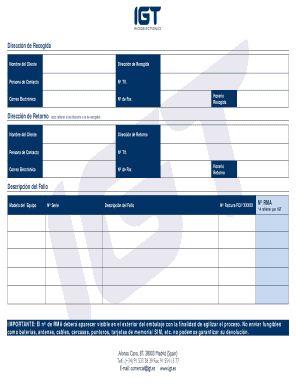 Direccin de Recogida - IGT Microelectronics