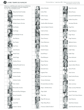 Primárias Abertas Legislative 2015 Voting Ballot