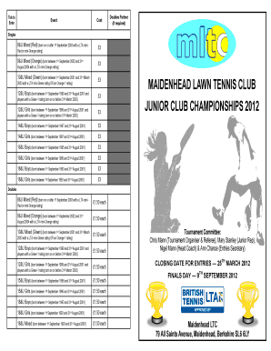 MAIDENHEAD LAWN TENNIS CLUB JUNIOR CLUB CHAMPIONSHIPS 2012 - ndmtennis co