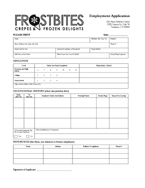 Employment Application Form