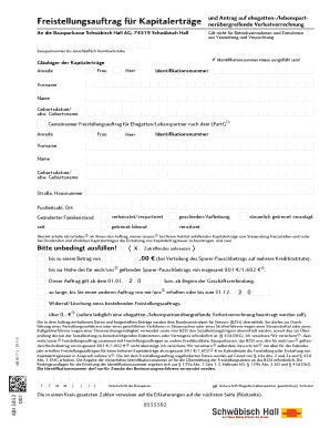 Freistellungsauftrag Bausparkasse Schw bisch Hall