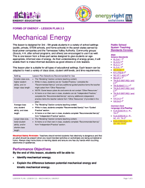 Business implementation plan pdf - Lesson Plan Set 2: Forms of Energy