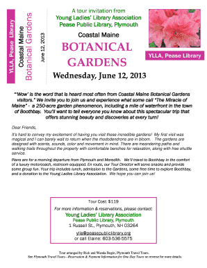 A tour invitation from Young Ladies Library Association