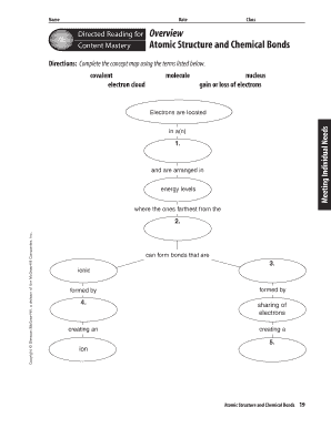 directed reading for content mastery overview chemical bonds