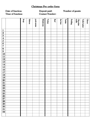 Pre Order Form Template from www.pdffiller.com