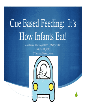 Itinerary for event - C B d F di It' Cue Based Feeding: It's H I f t E t! How Infants Eat!