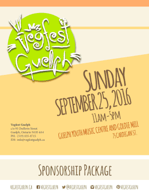 Printable Vegfest Guelph Sponsor Package