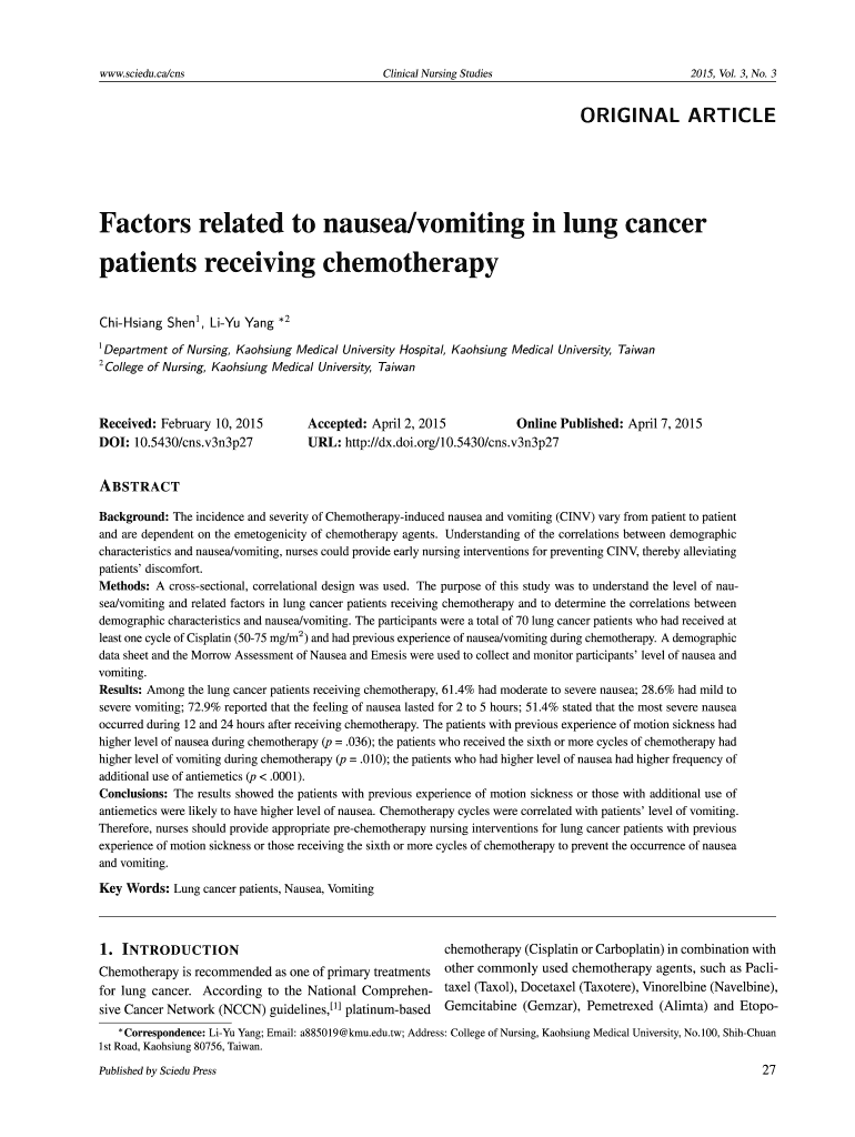 lung cancer and vomiting Preview on Page 1