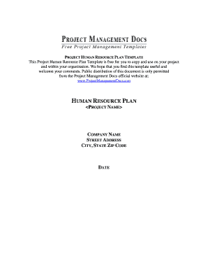 Software implementation plan template - Human Resource Plan Template PMBOK Project Human Resource Plan Template