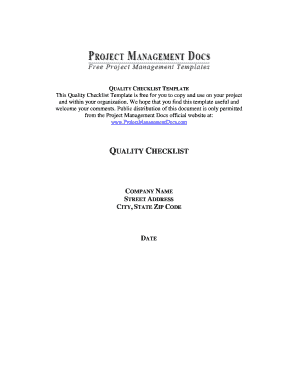 Quality Checklist Template - bchuckmorrisonbbfilesbbwordpressbbcomb