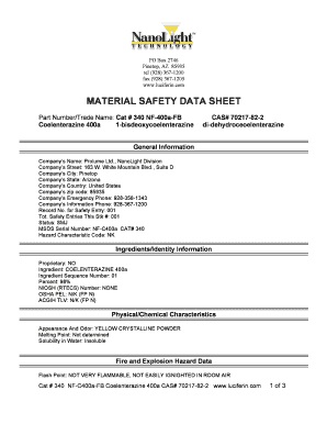 Desk rental agreement template - MSDS Cat#340 NF-C400a-FB v 9