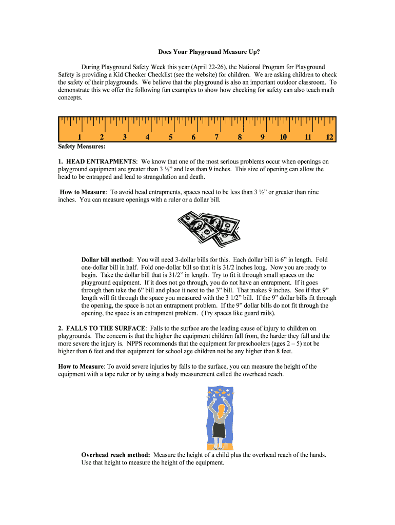 Fillable Online Does Your Playground Measure Up Fax Email Print - pdfFiller