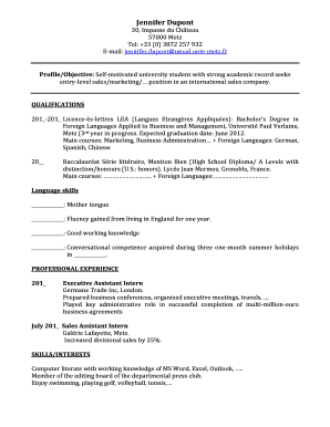 Sample CV Jennifer Dupont.pdf - leametz