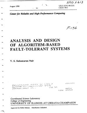 Analysis and design of algorithm-based fault-tolerant systems
