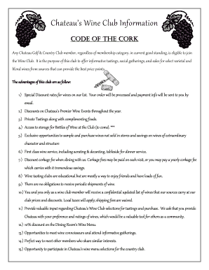 Chateaus Wine Club Information