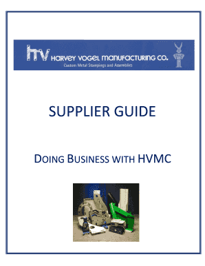 Supplier guide - Harvey Vogel Manufacturing Co