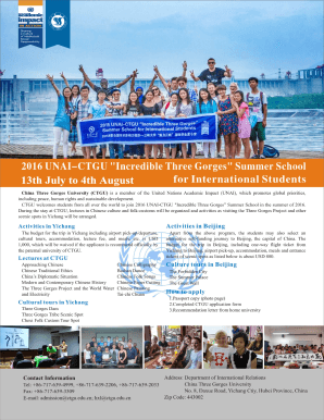 B2016b UNAI-CTGU Incredible Three Gorges SUMMER SCHOOL