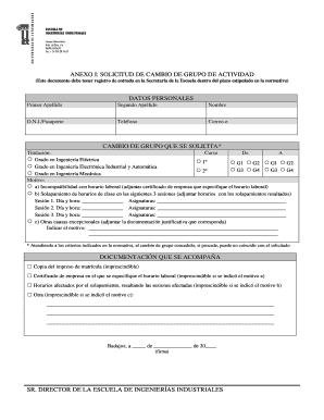 NORMATIVA PARA EL CAMBIO DE GRUPO DE ACTIVIDAD DE LA ...