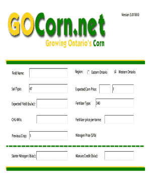 Corn Fertilizer Recommendation Form