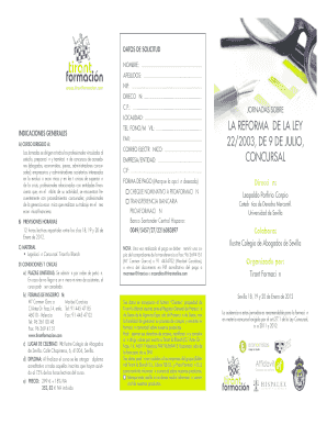 Spanish Concursal Law Conference Registration Form