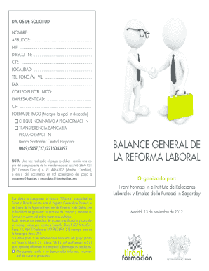 Spanish Labor Reform Event Registration Form