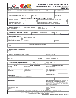 Colombia Tax Update Form