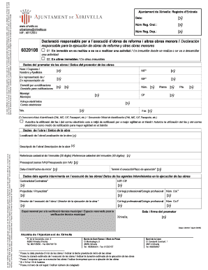 Declaración Responsable para Obras de Reforma
