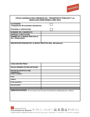 FICHA CANDIDATURA PREMIOS DEL TRANSPORTE PBLICO Y LA