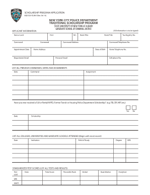 NYPD Traditional Scholarship Program Application