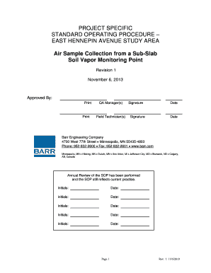 Sop samples pdf - SOP Air Sample Collection from a Sub-slab Soil Vapor Monitoring Pointdocx - 156 98 19