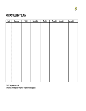 Weekly Schedule Template