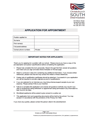 Template application form recruitment - chchsouth ac