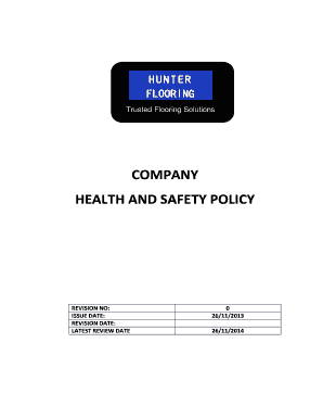 COMPANY HEALTH AND SAFETY POLICY - Hunter Flooring