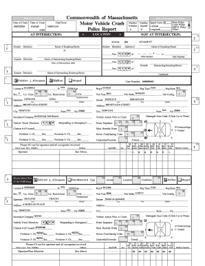 Massachusetts Police Crash Report